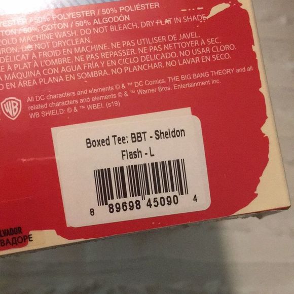 NWT Funko The Big Bang Theory Sheldon as The Flash tee size large - Picture 3 of 4